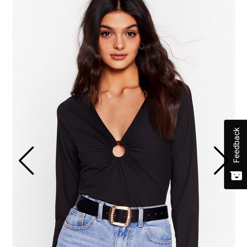 NastyGal O-Ring Your A-Game Ruched Top